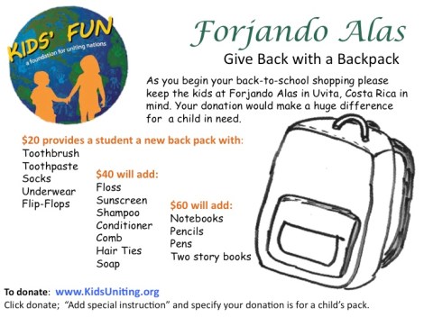 Donate Backpack School Supplies